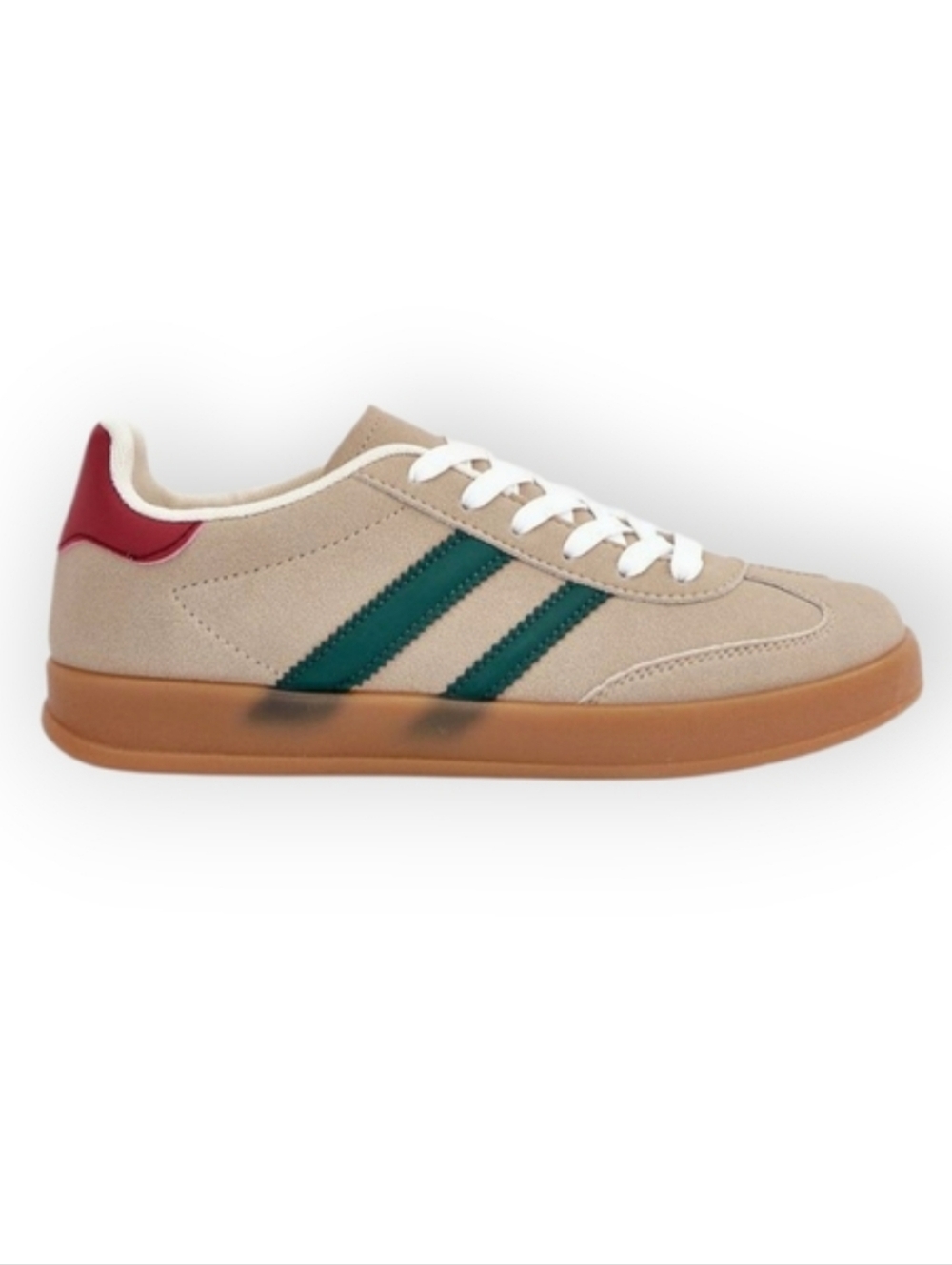 5️⃣ for 2️⃣5️⃣ Tan Sneakers With 2 Teal Stripes & Gum Sole, Size 9
